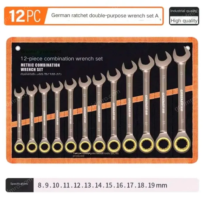 12 Pieces of Dual-purpose Ratchet (8-19)