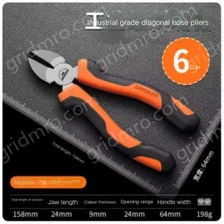Industrial Grade 6 inch diagonal nose pliers