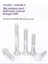 Half thread external hexagonal bolt M6*55