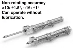 Direct Mount, Non-rotating Rod Type Single Acting, Spring ReturnExtend CJ2RK Series &oslash;10, &oslash;16