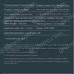 20W luxury glue gun + 10 glue sticks