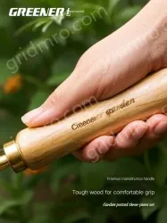 Cocoa tea gold pointed shovel + three-claw rake + three-pronged shovel