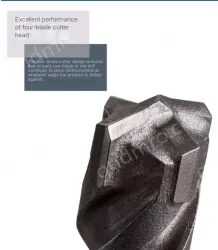 Four-pit 5 series rotary hammer drill bit 10x300x360