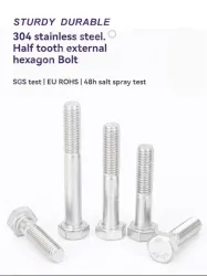 Half thread external hexagonal bolt M6*150