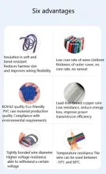 LED light connecting cable 26AWG*3 and (7/0.12TS)